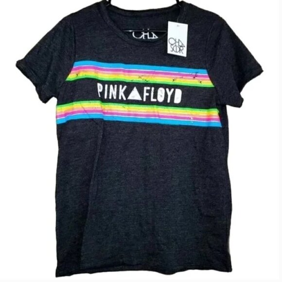 CHASER Brand PINK FLOYD Medium Black Neon Stripes Vintage Tee Shirt - Picture 1 of 6